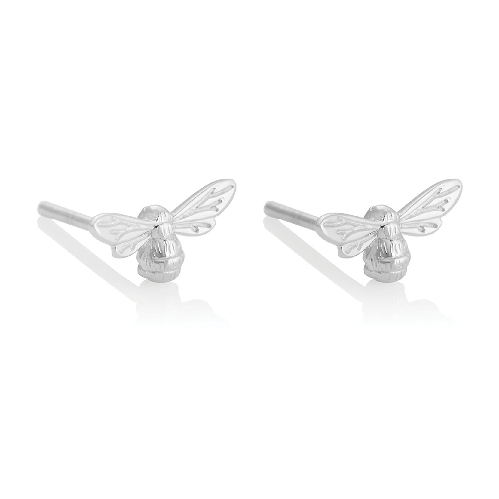 Silver Bee Stud Earrings