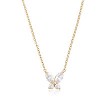 Sparkle Butterfly Gold Marquise Necklace