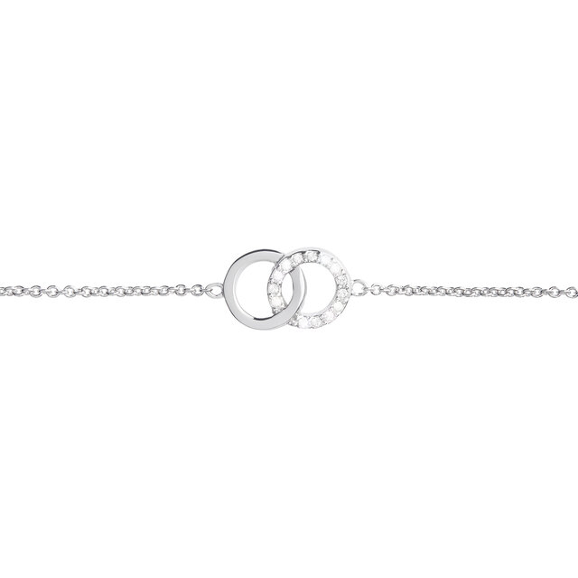 Bejewelled Interlink Chain Bracelet Silver