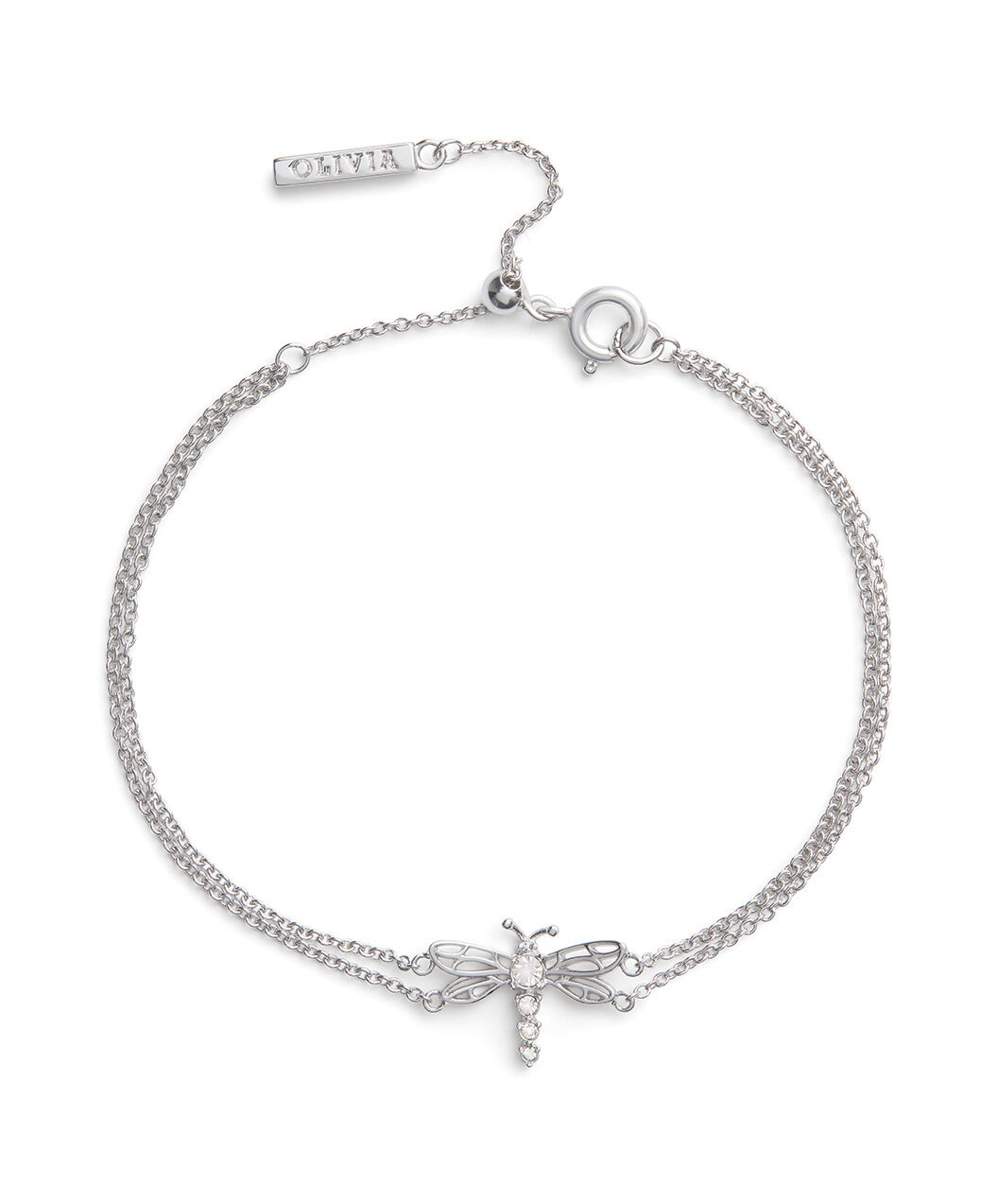 Dancing Dragonfly Chain Bracelet Silver | Olivia Burton London
