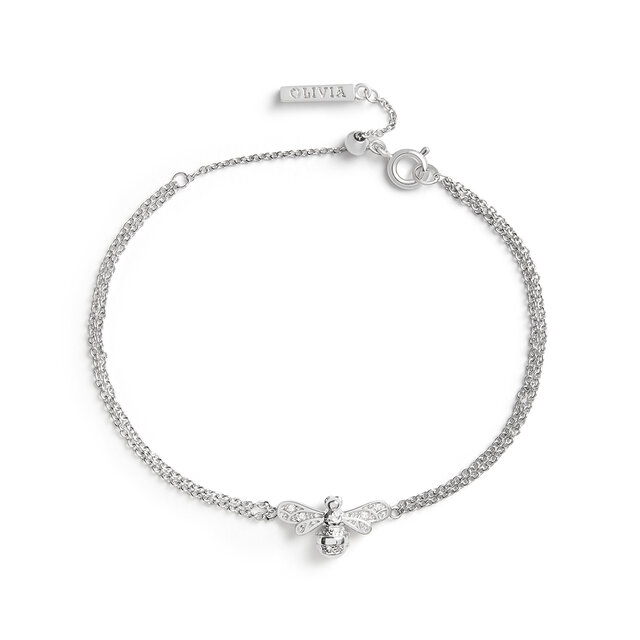 Bracelet chaîne au motif d'abeille en argent