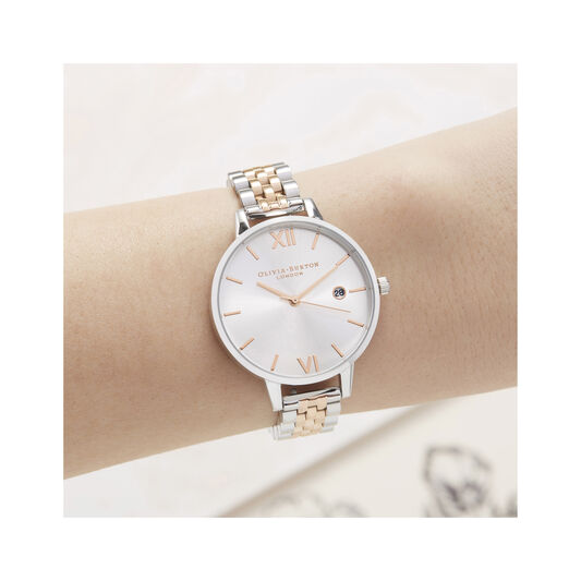Sunray Silver & Rose Gold Bracelet Watch