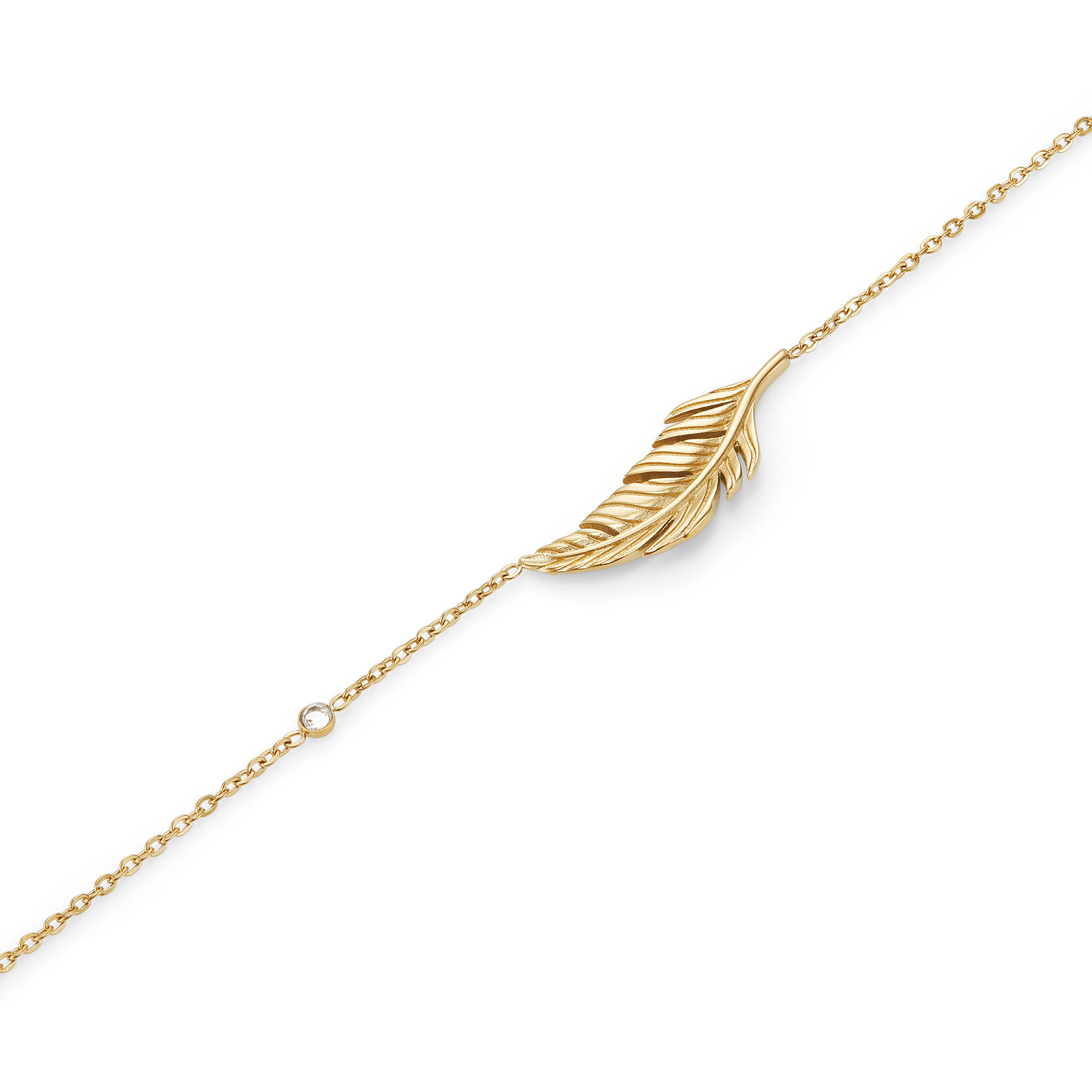Feather Gold Plated Bracelet