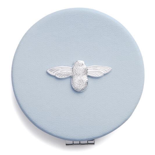3D Bee Compact Mirror Chalk Blue & Silver