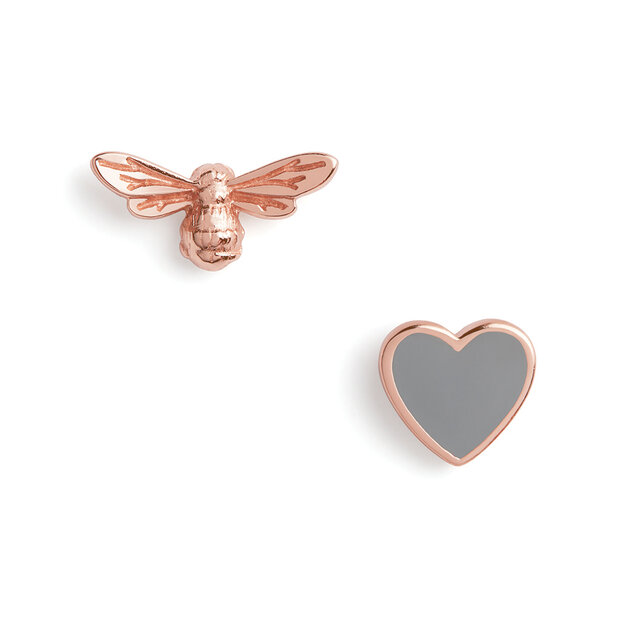 Rose Gold Heart Stud Earrings