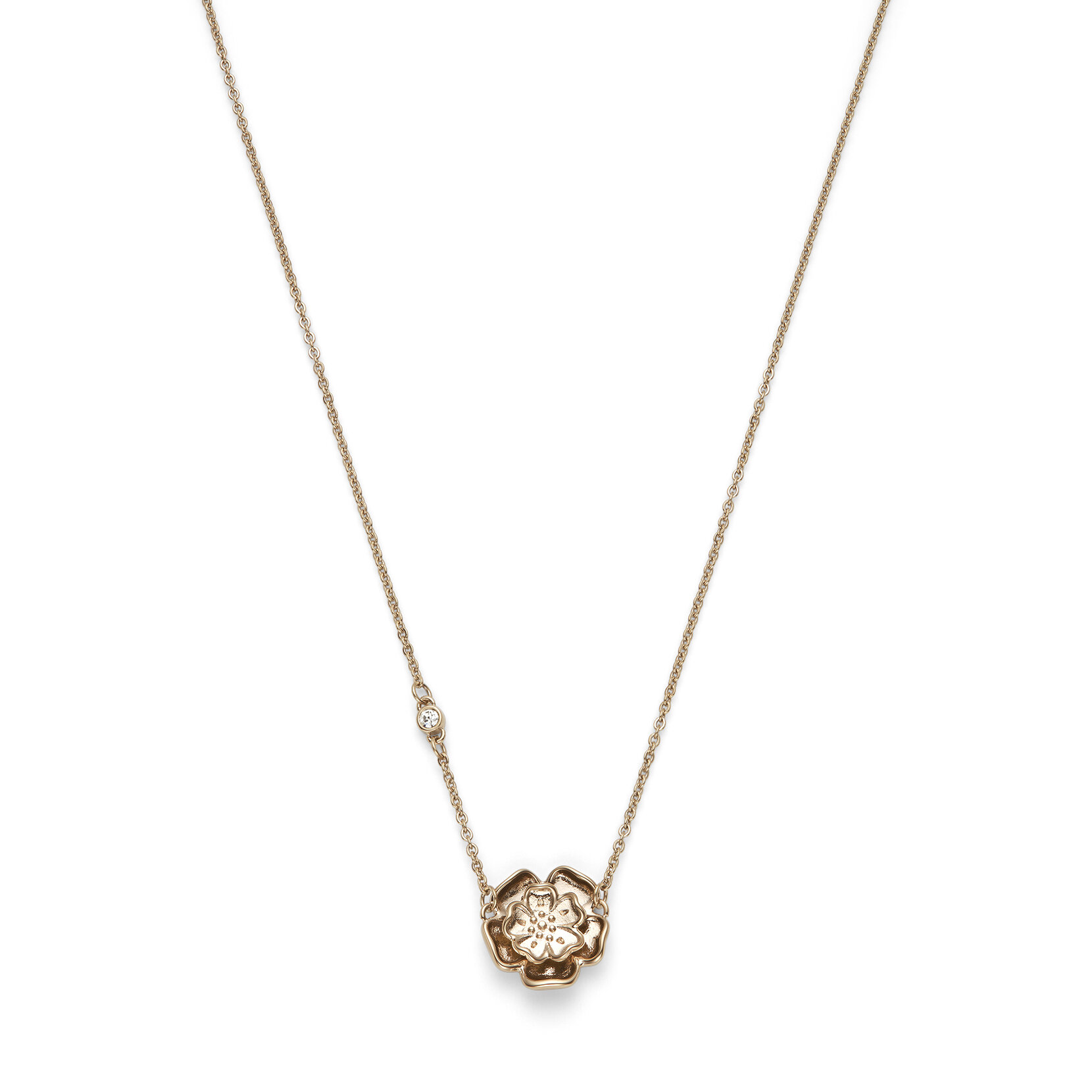 Collier pendentif Tudor Rose Or rose