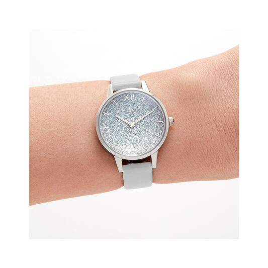 Wishing Wave Glitter Eco Friendly, Grey & Silver Watch