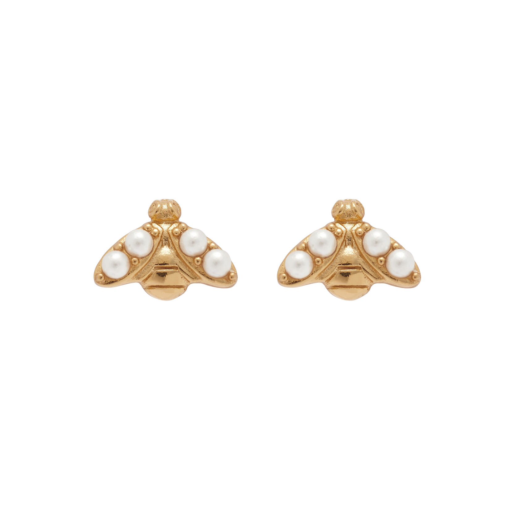 Pearl Bee Gold Bee Stud Earrings