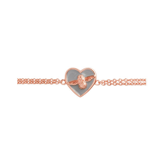 Love Bug Grey & Rose Gold Bracelet