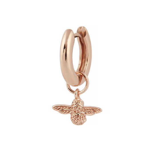 3D Bee Rose Gold Huggie Hoop Earrings