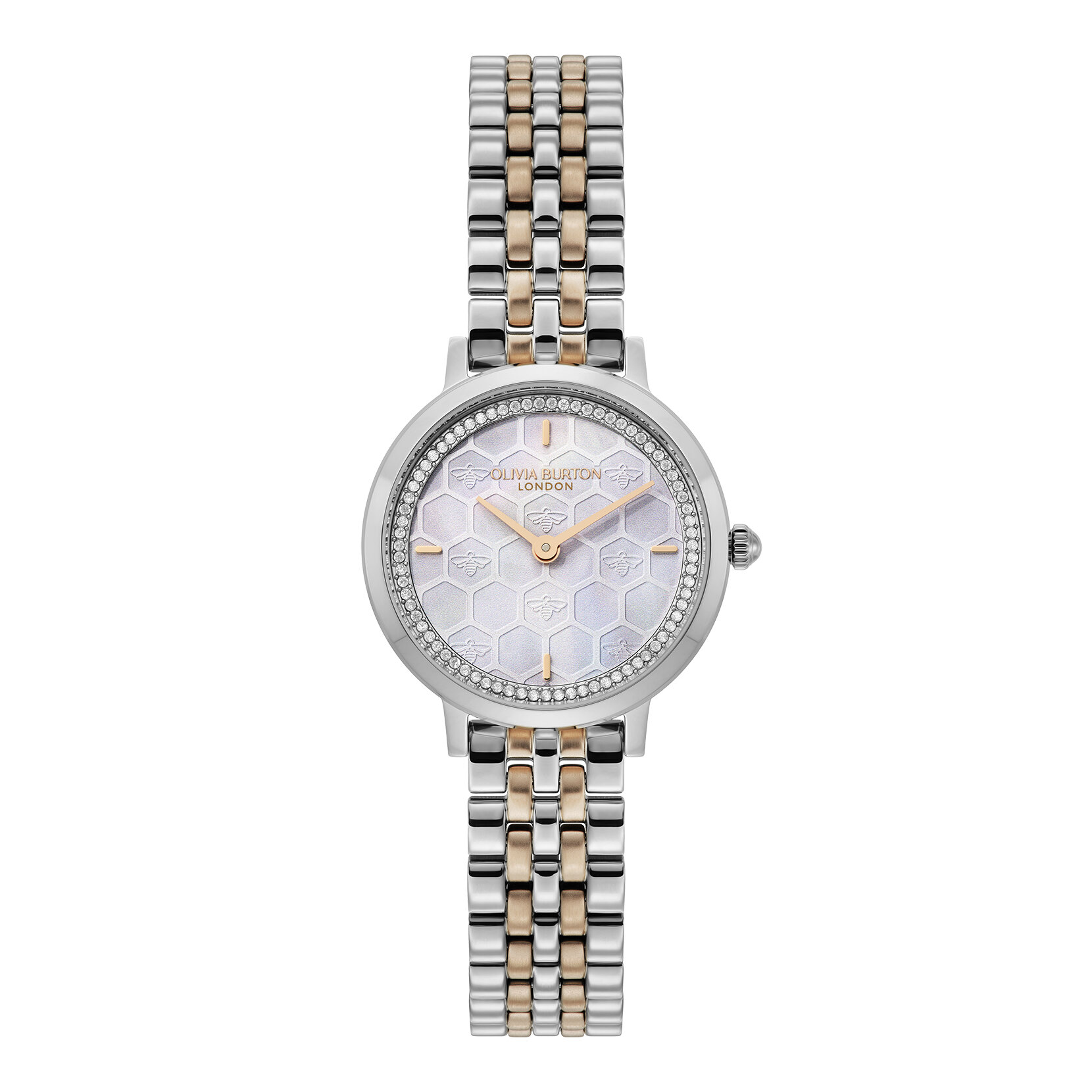 Montre Honeycomb Ultra Fine & Bracelet Gris Tourterelle & Bicolore 28mm