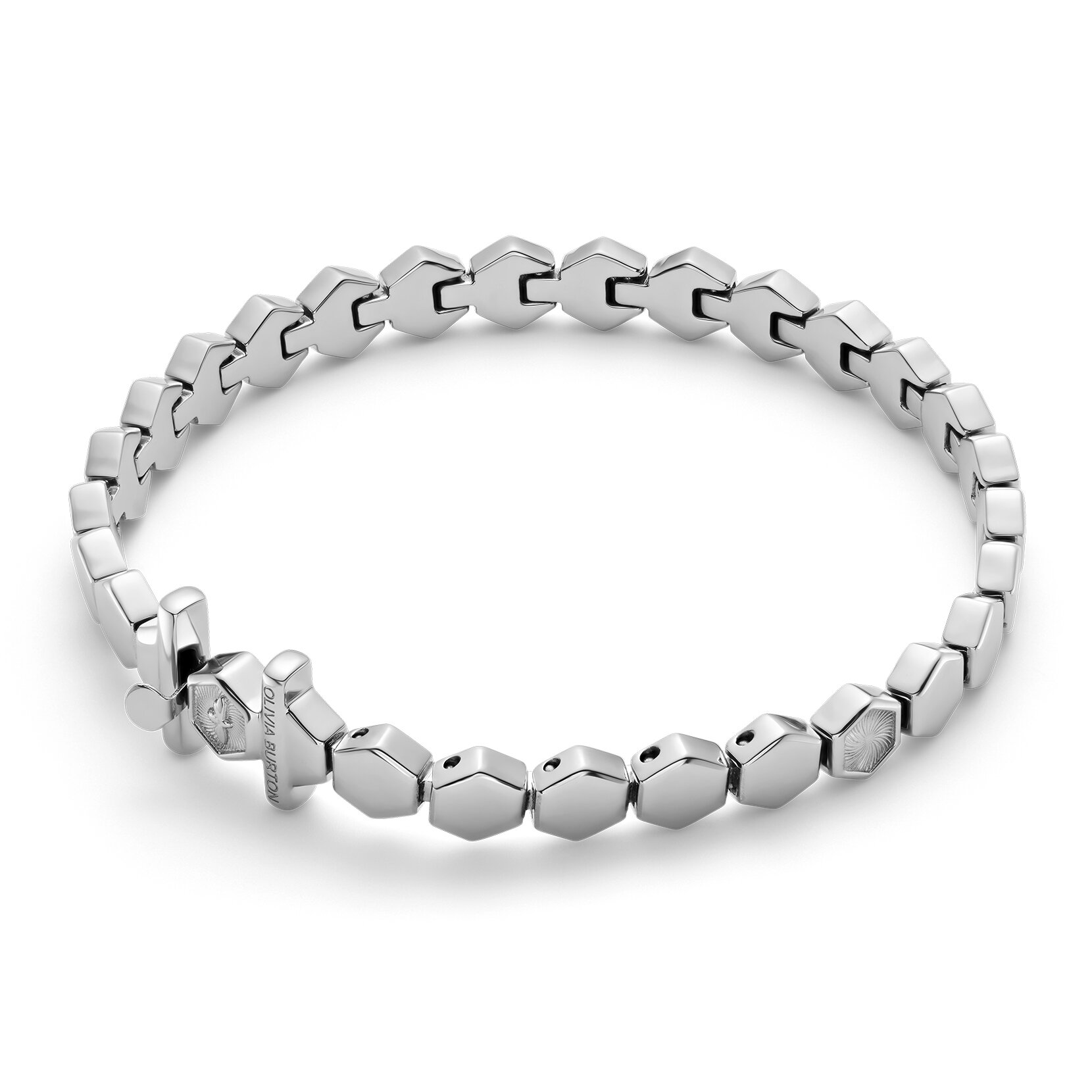 Petite Honeycomb Silver Tone Cuff Bracelet