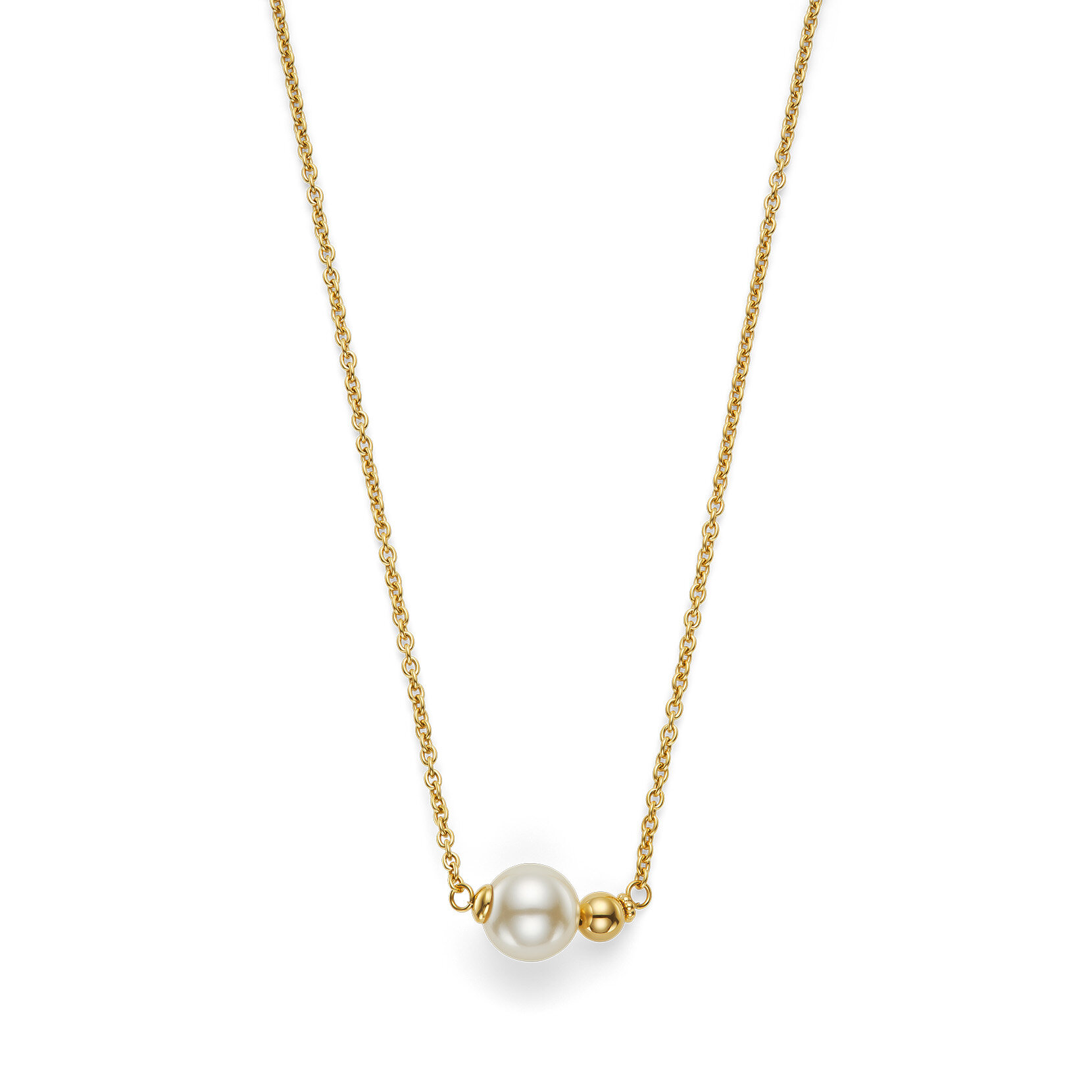 Modern Cream Pearl Gold Plated Necklace