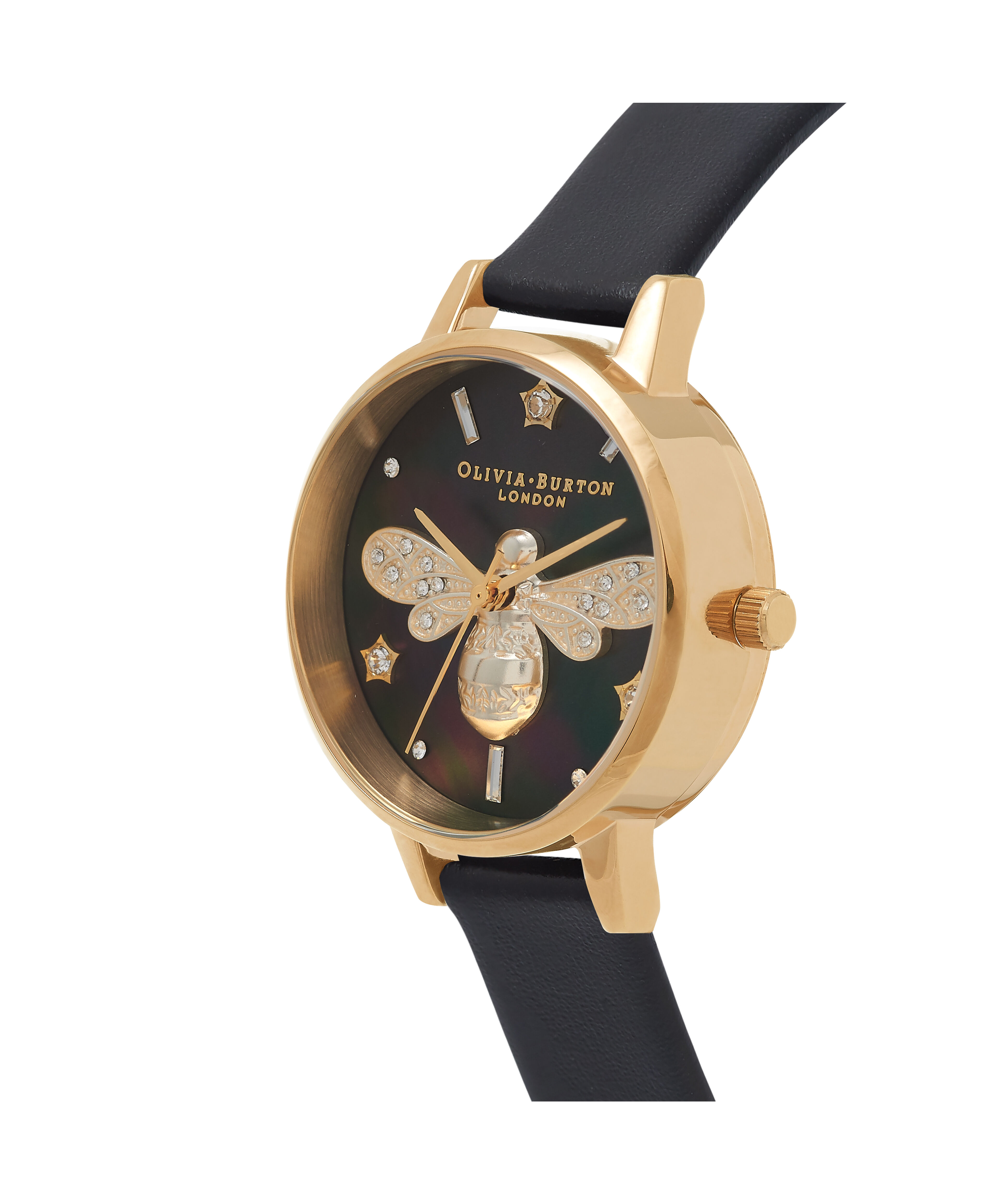 Olivia burton black bee watch outlet