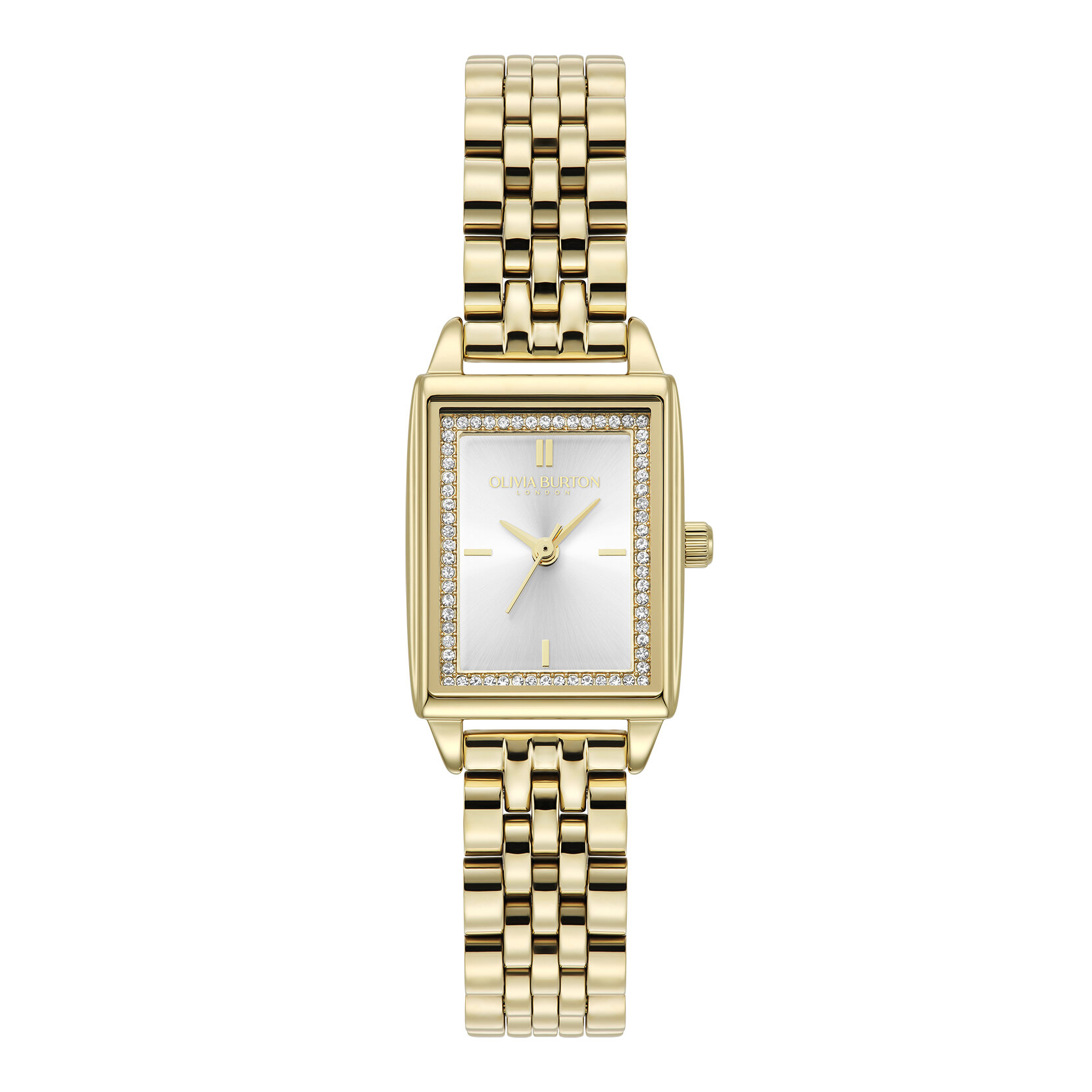 21mm Rectangle White & Gold Bracelet Watch