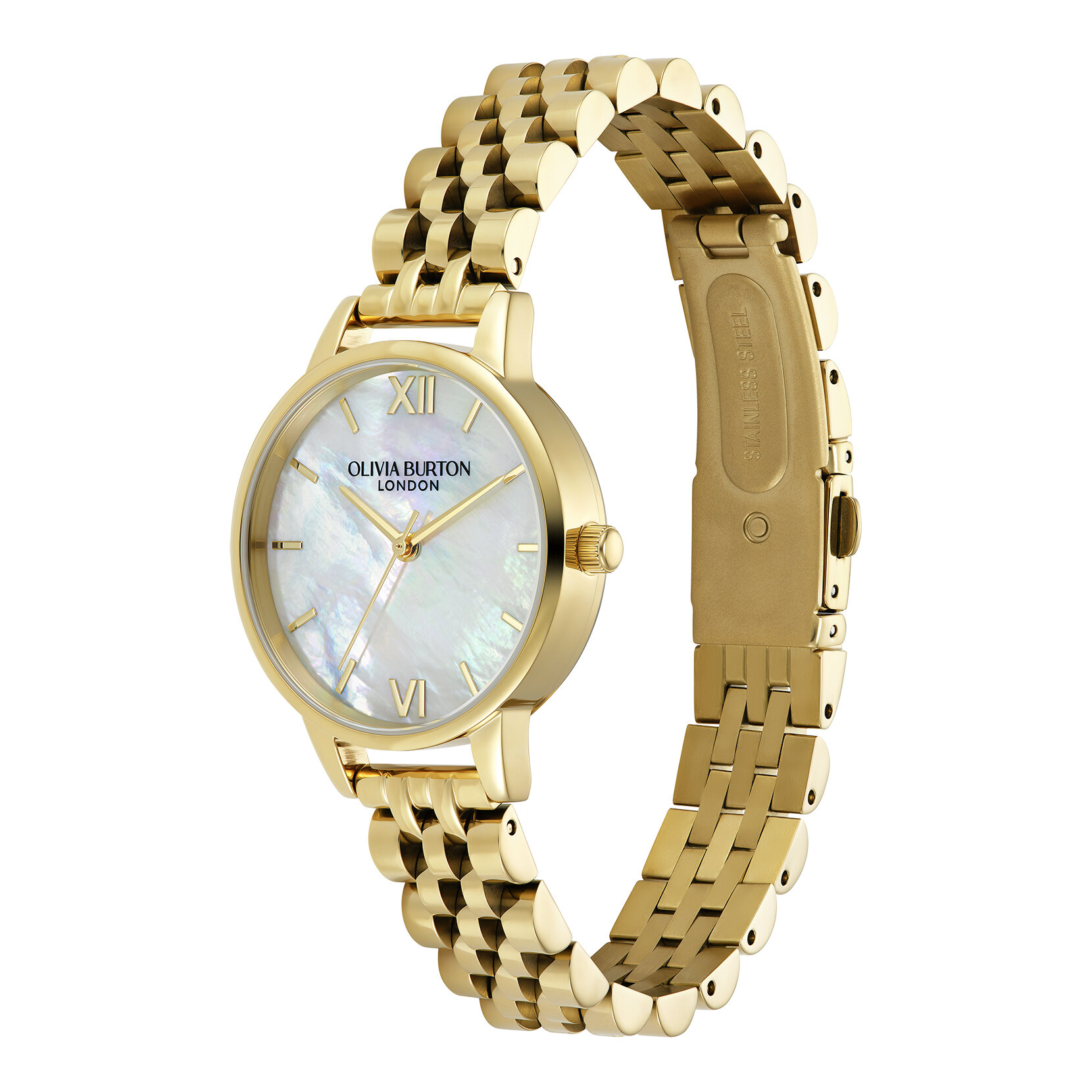 Montre-bracelet 30 mm Or et blanche
