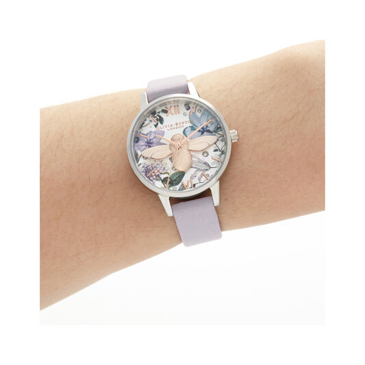 Bejewelled Florals Midi 3D Bee Parma Violet, Rose Gold & Silver