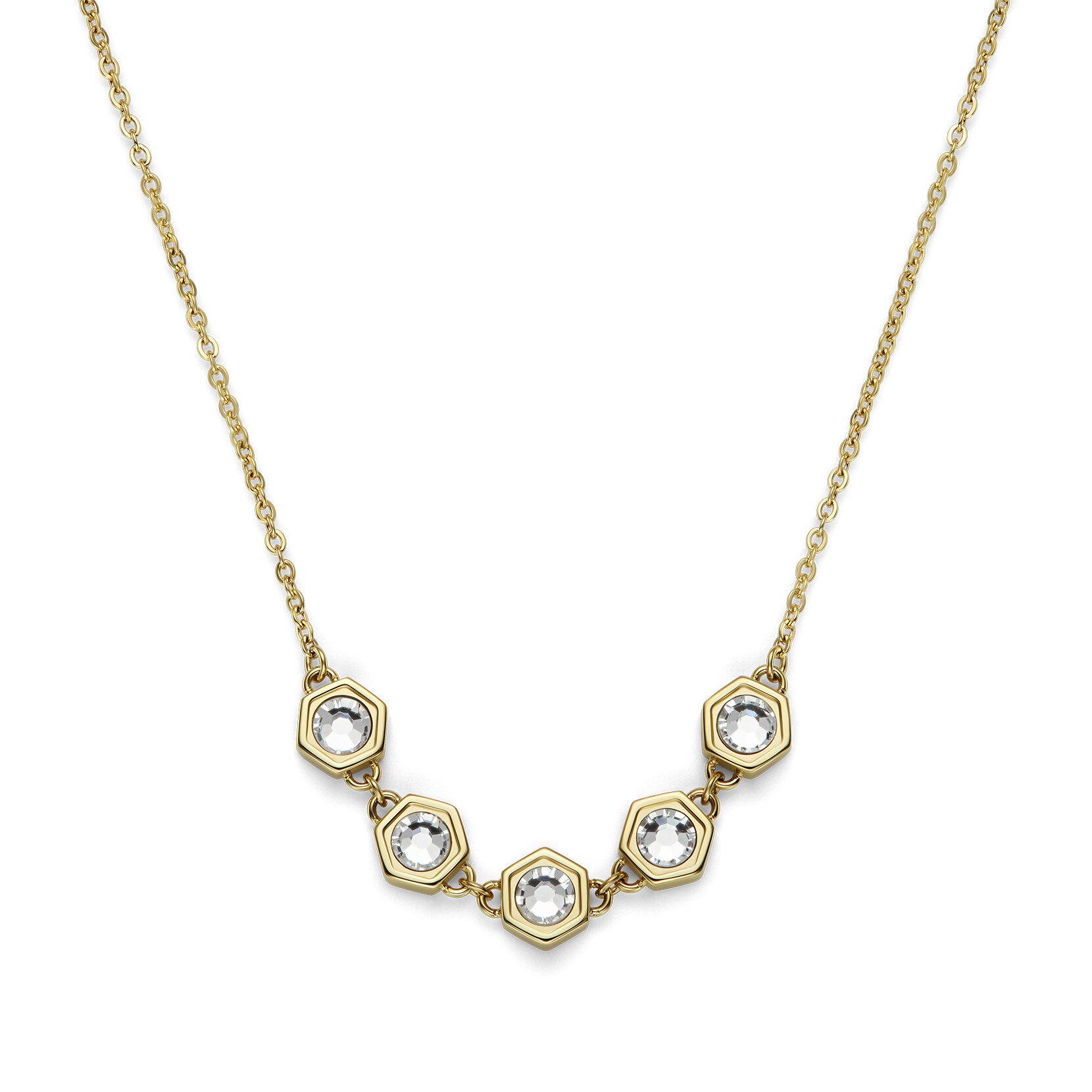 Collier Superposition Ever Stacked Cristal Honeycomb Plaqué Or