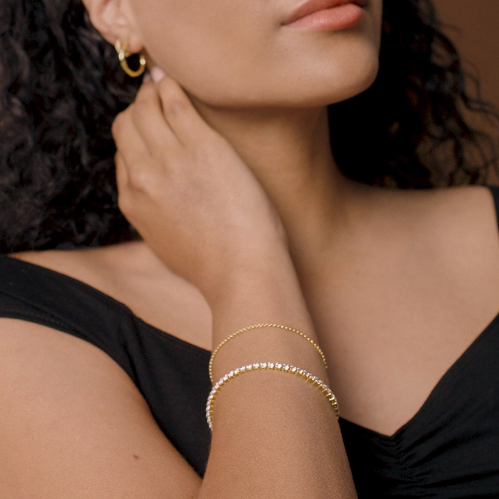 Crystal Gold Plated Tennis Bracelet