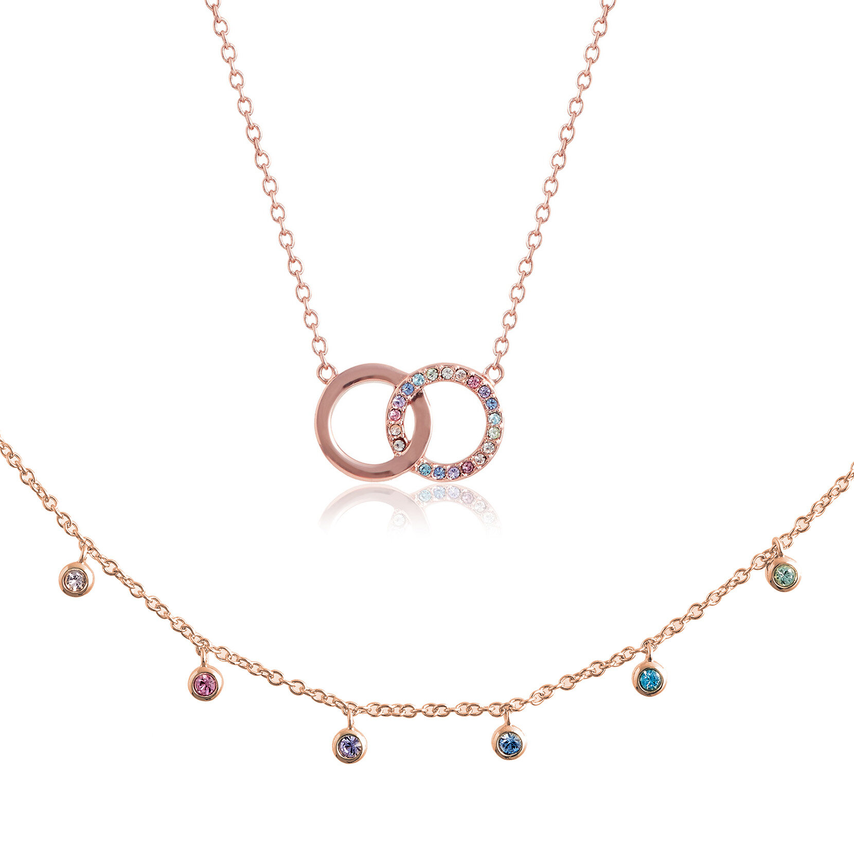 Rose Gold Choker & Interlink Necklace Gift Set