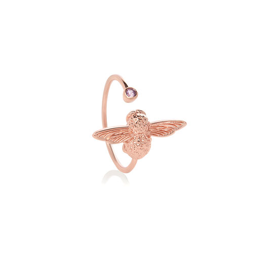 Bejewelled Bee Rose Gold & Amethyst Ring