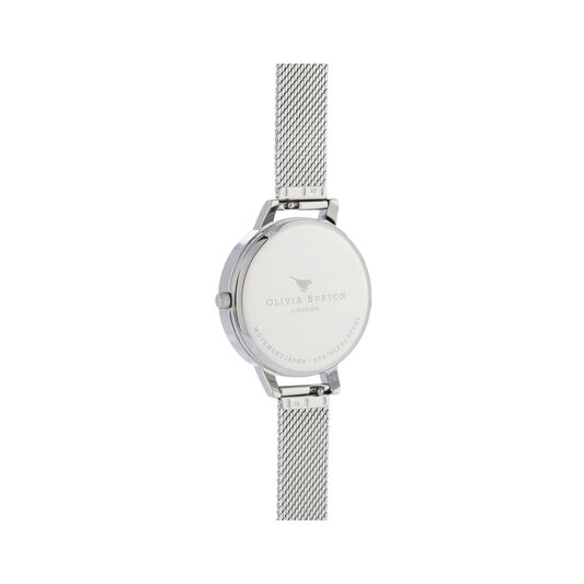 Sunray Silver & Rose Gold Boucle Mesh Watch