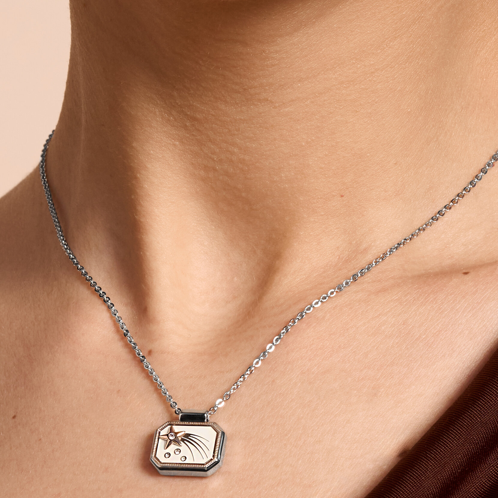 Collier Shooting Star Ivoire & Argent