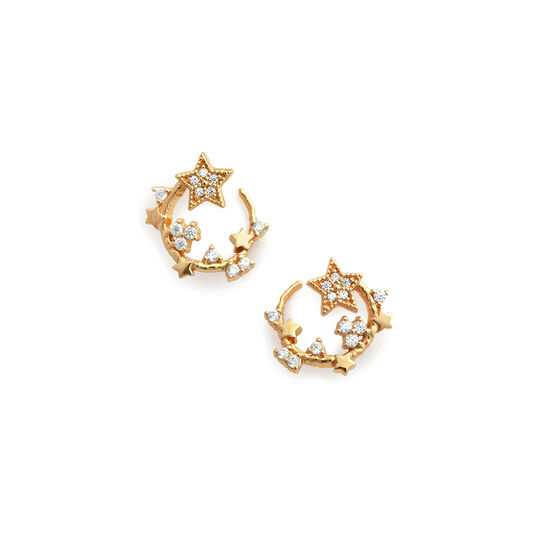 Celestial Gold Swirl Hoops