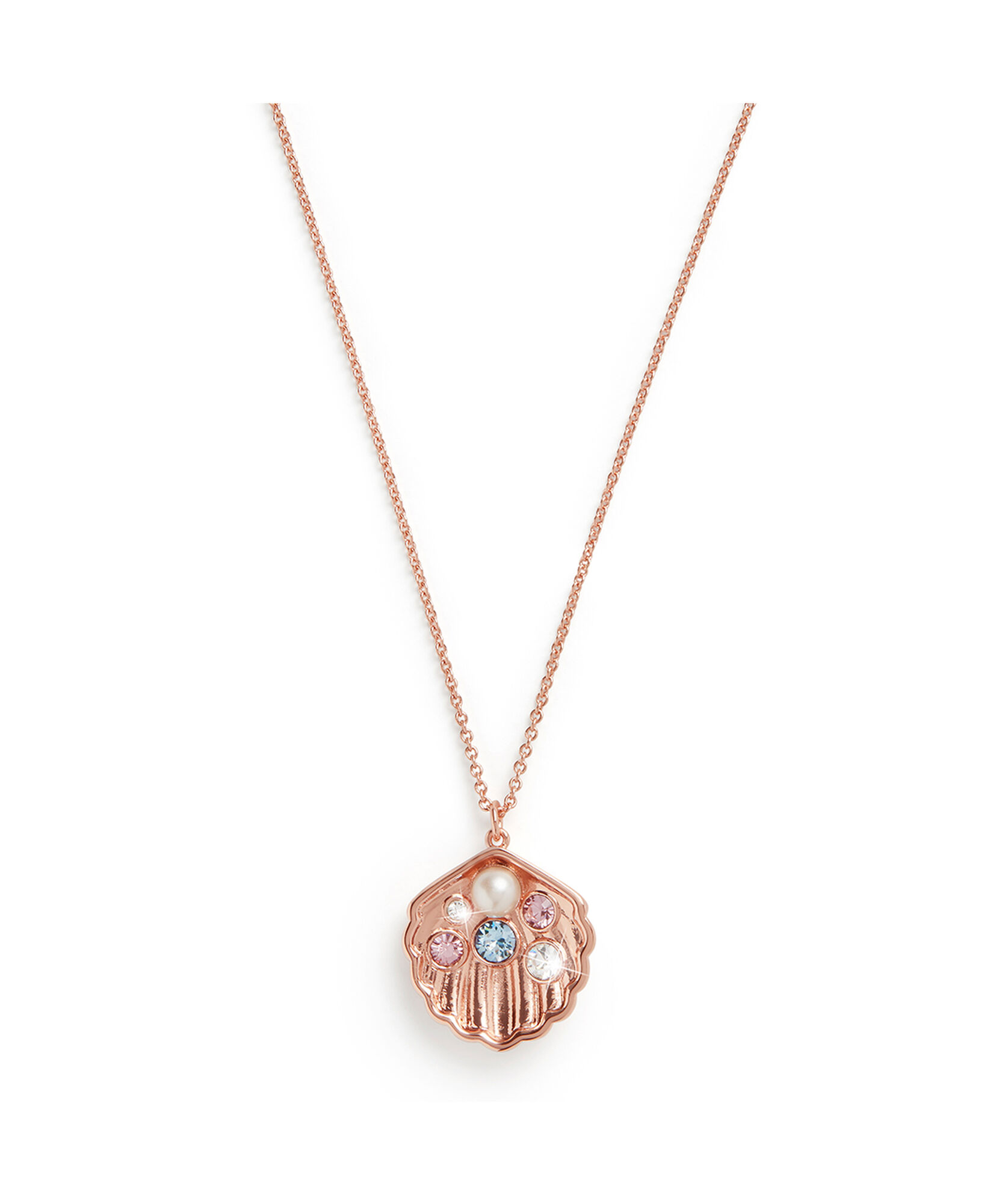 Stunning shell and crystals long necklace