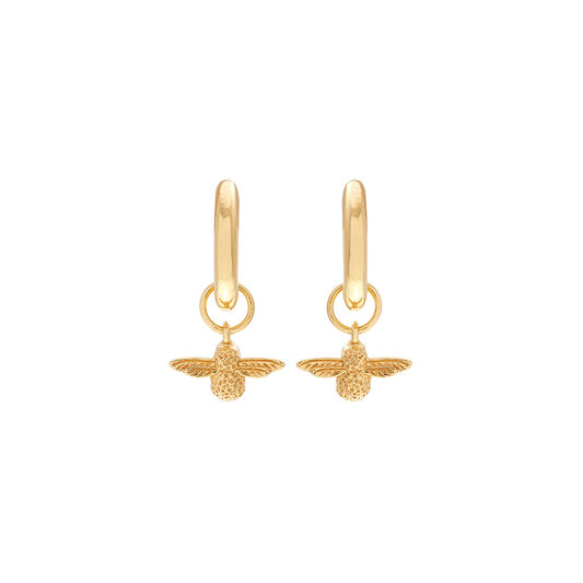 3D Bee Gold Huggie Hoop Earrings