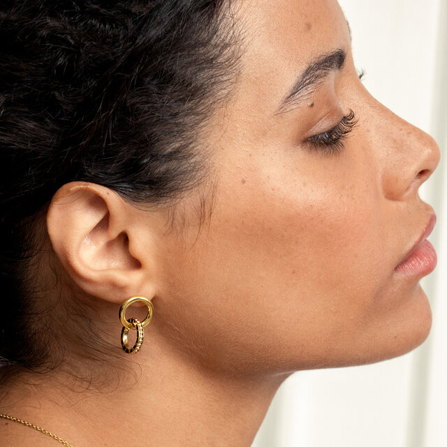 Boucles d'oreilles Amity Interlock Plaqué Or