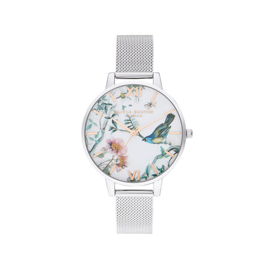 Painterly Prints Silver Mesh Watch