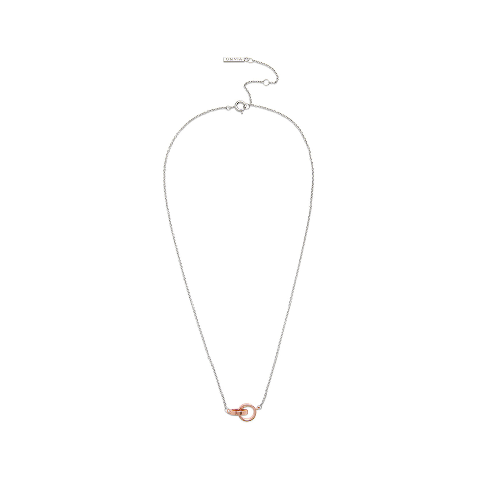 Collier Entrelacé Argent Et Or Rose