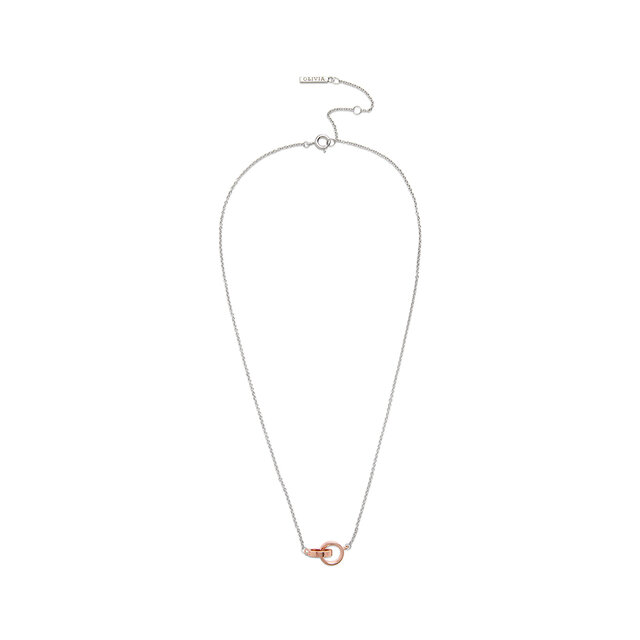 Collier Entrelacé Argent Et Or Rose