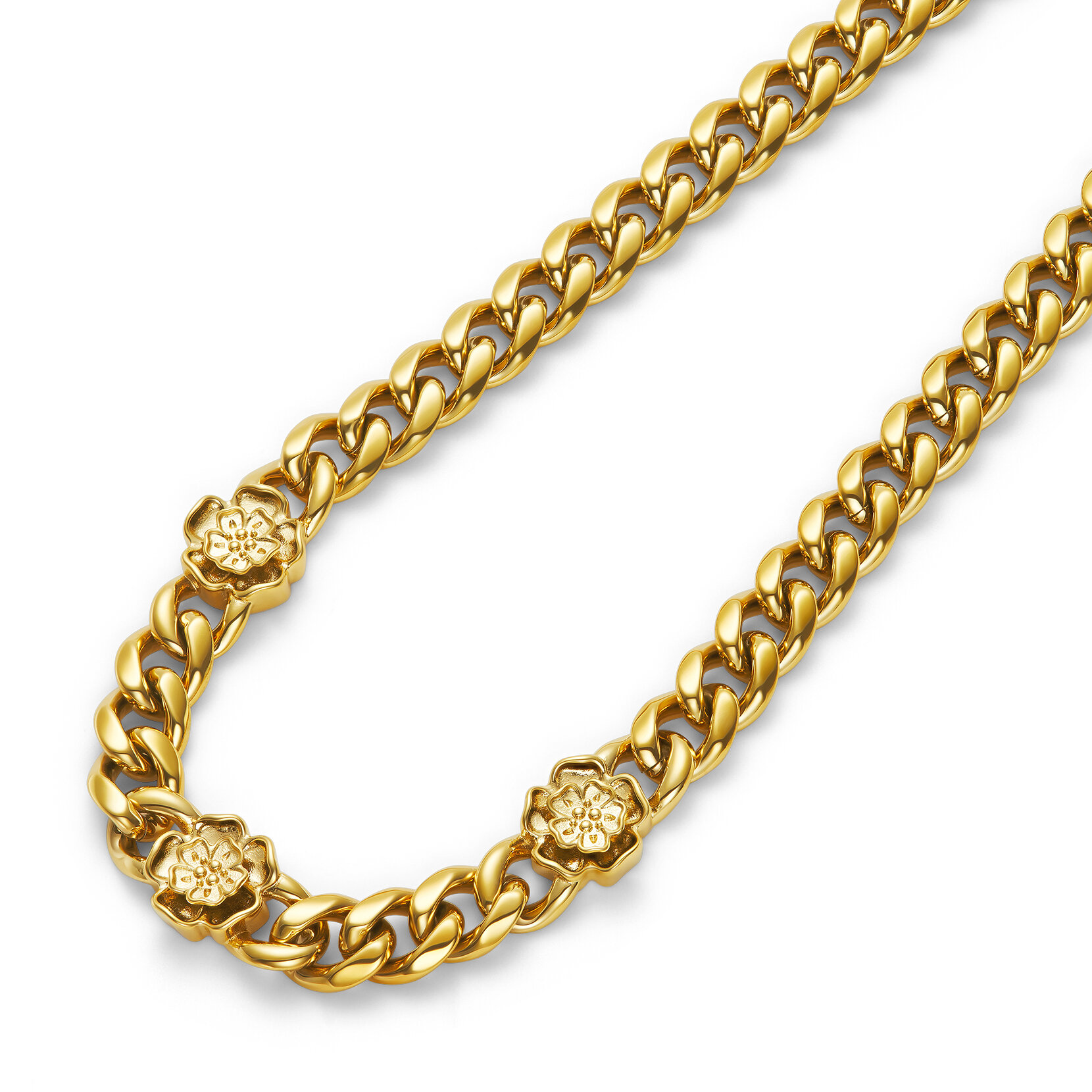 Collier Tudor avec Chaîne à Maillons Plaqué Or Rose 