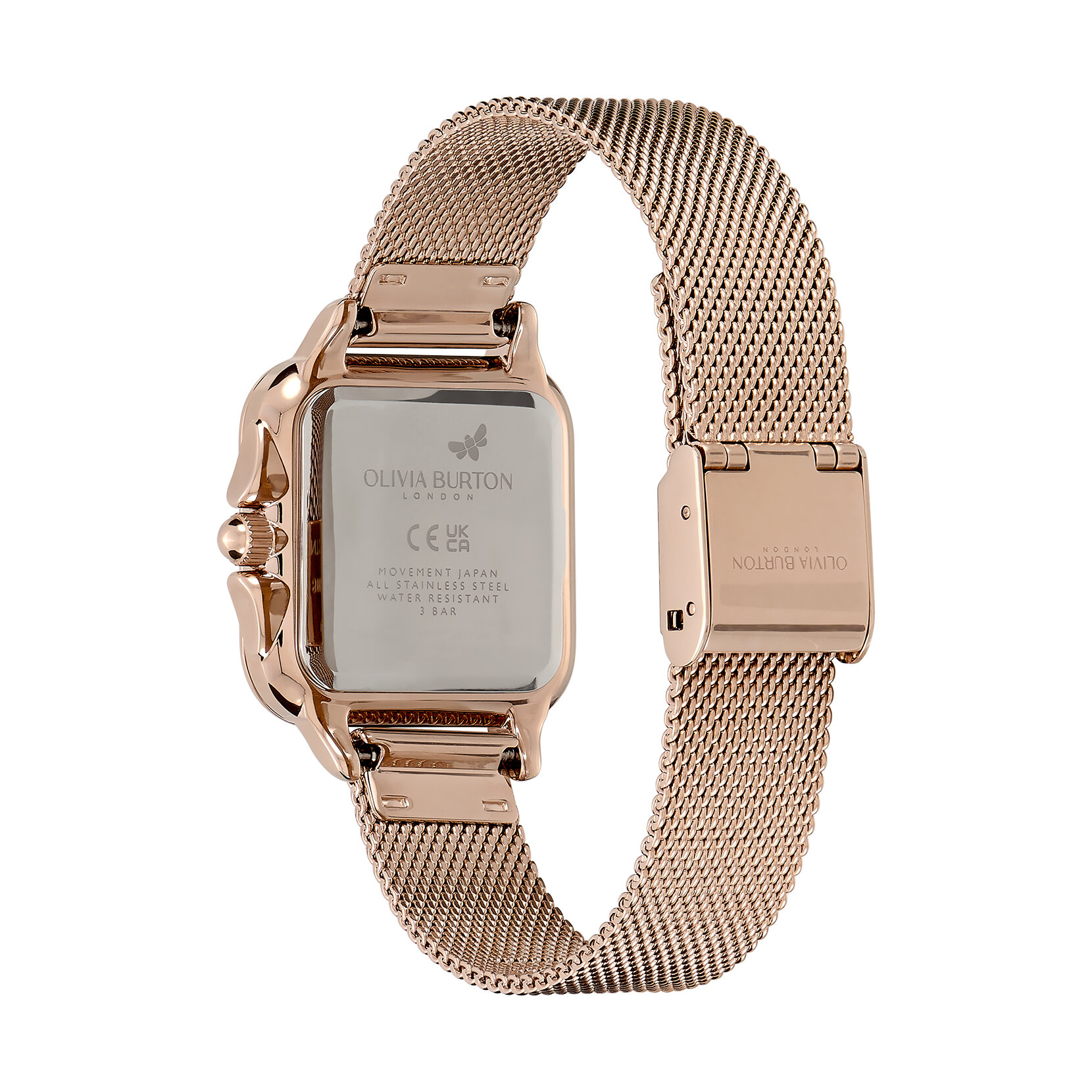 28mm Grosvenor Mushroom & Carnation Gold Mesh Watch