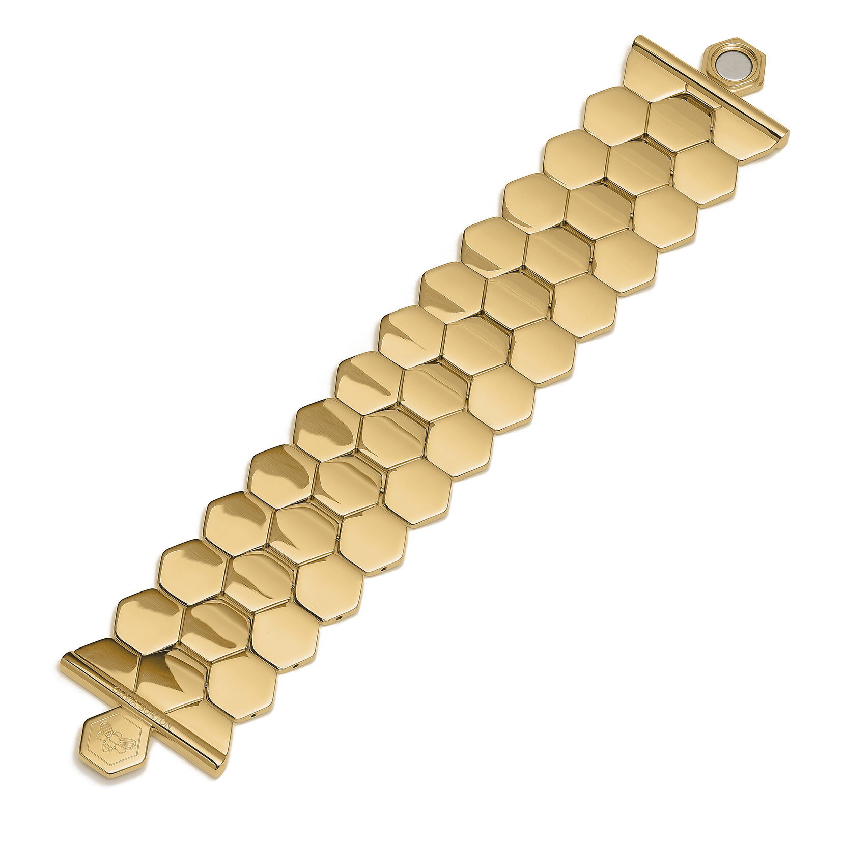 Honeycomb Gold Plated Cuff Bracelet