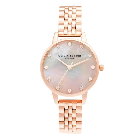 Midi Mother Of Pearl Dial  Rose Gold Bracelet Watch