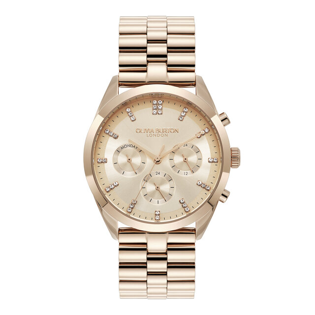 38mm City Classic Multifunction Carnation Gold Bracelet Watch