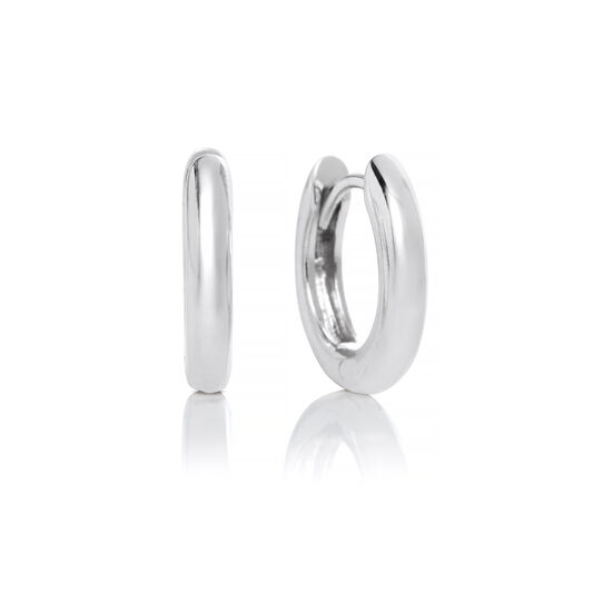 Silver Huggie Hoop Earrings