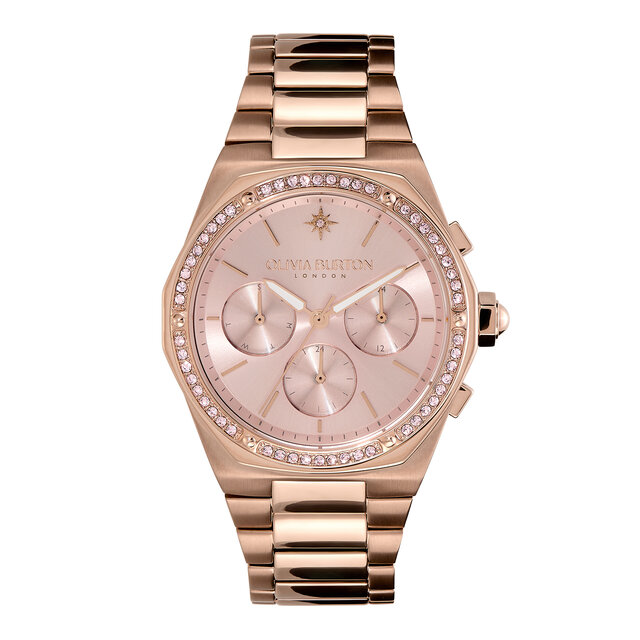 38mm Hexa Multi-Function Blush & Carnation Gold Bracelet Watch