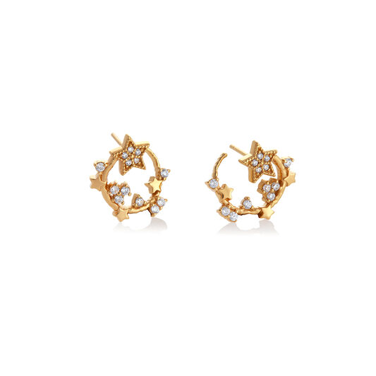 Celestial Gold Swirl Hoops