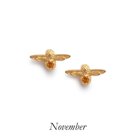 Celebration Gold & Citrine Bee Studs