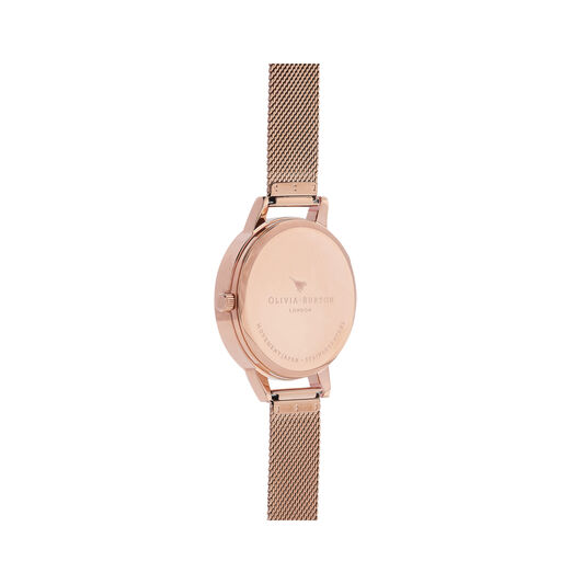 Watercolour Florals Rose Gold Mesh Watch