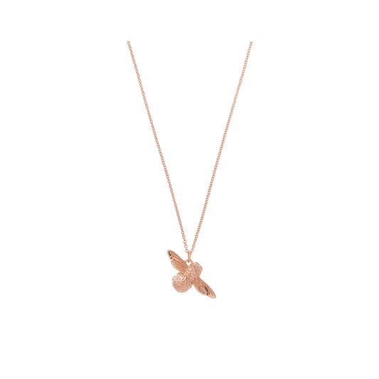3D Bee Pendant Rose Gold Necklace