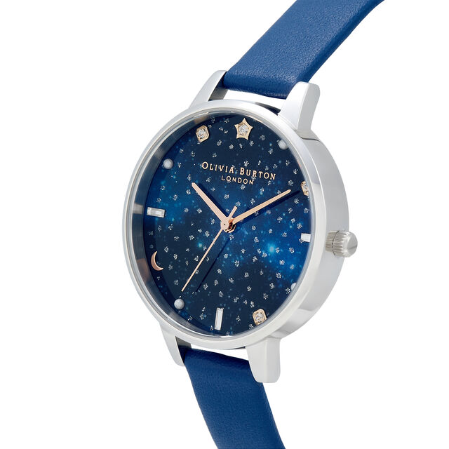 Montre Celestial Galaxy à cadran Demi bleu marine et argent