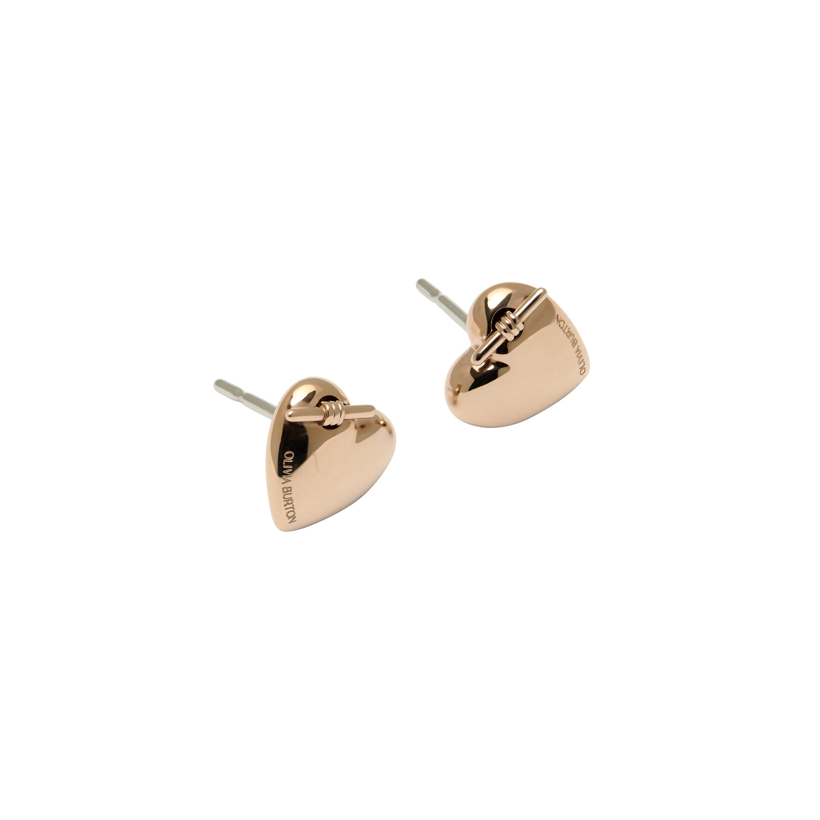 Knot Heart Rose Gold Stud Earrings