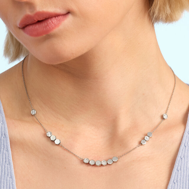 Collier Petite Honeycomb Argent