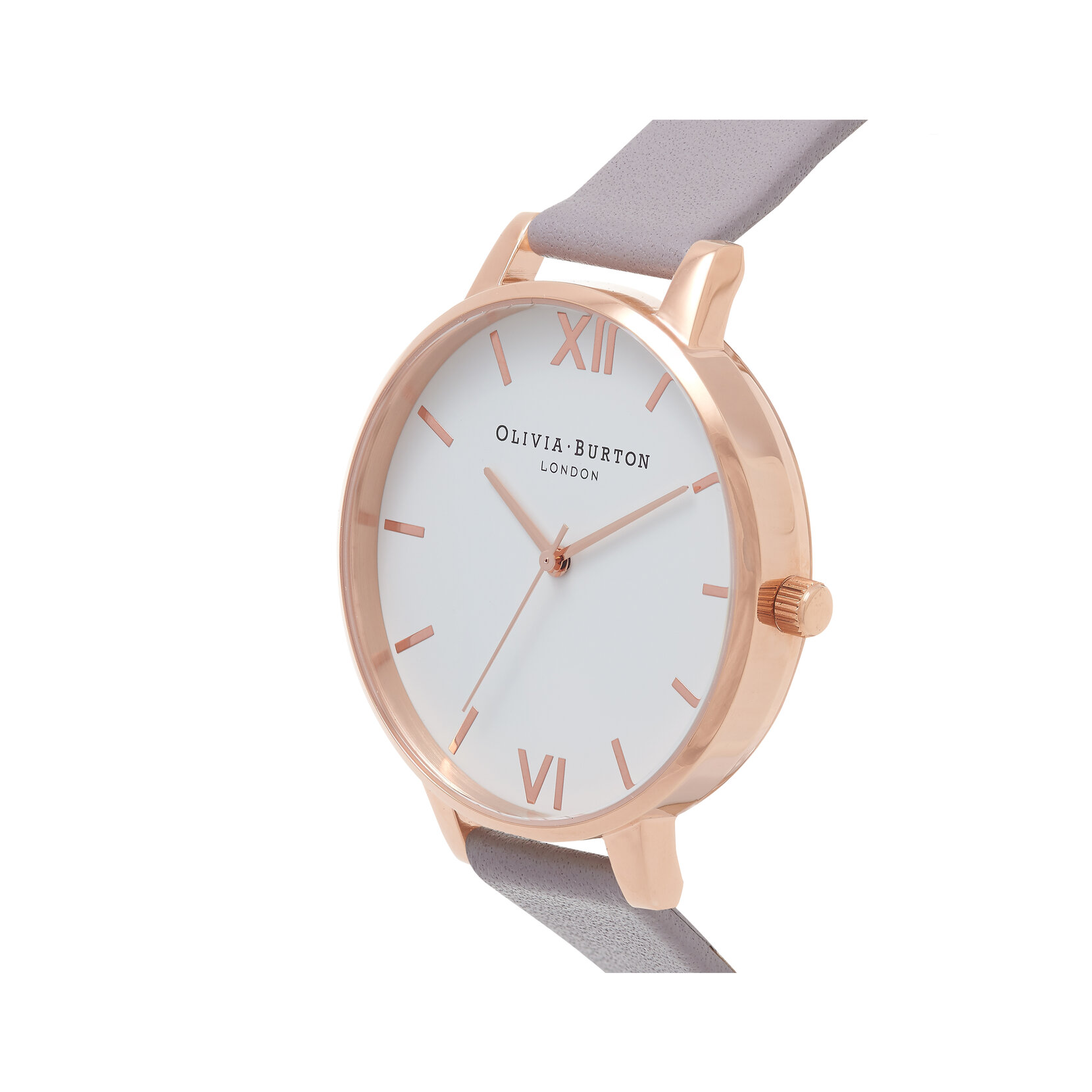  White Dial Grey Lilac & Rose Gold Watch 