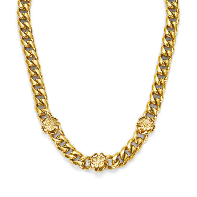 Collier Tudor avec Chaîne à Maillons Plaqué Or Rose 